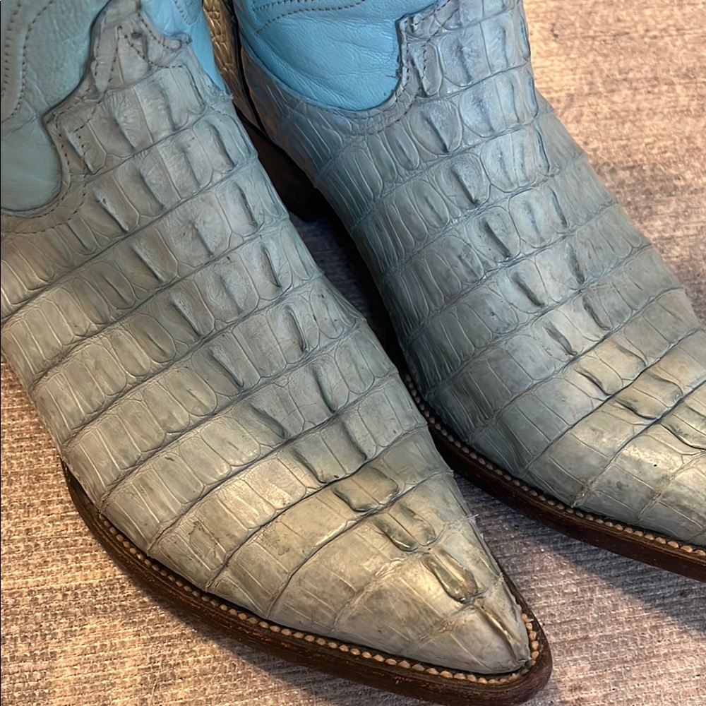 Wild West Aqua Caiman Crocodile Cowboy Boots - Picture 5 of 10